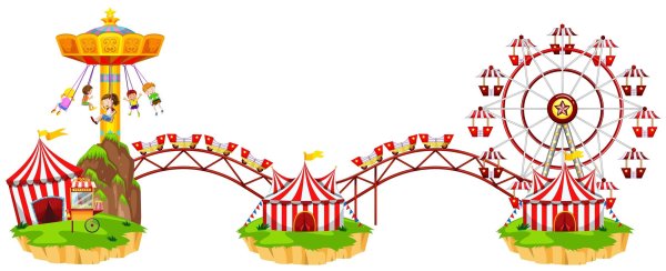 Парк аттракционов на прозрачном фоне