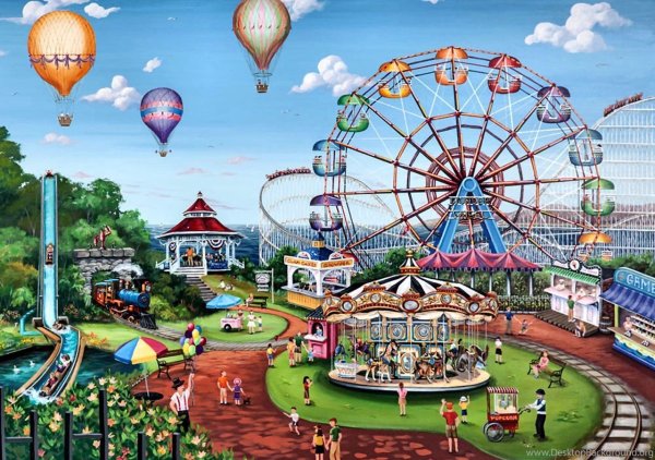 Рисование парка развлечений