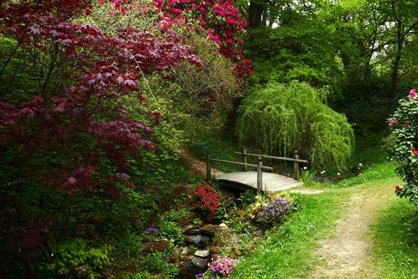 Англия парк сад мостик