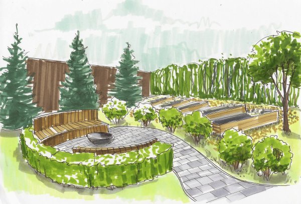 Скетчап 3д ландшафт Альпийская горка