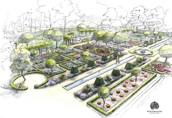 Генплан сада в регулярном стиле