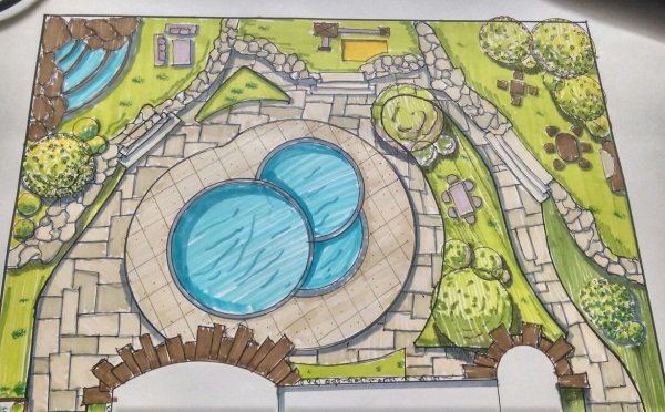 Эскиз архитектурно ландшафтного пространства