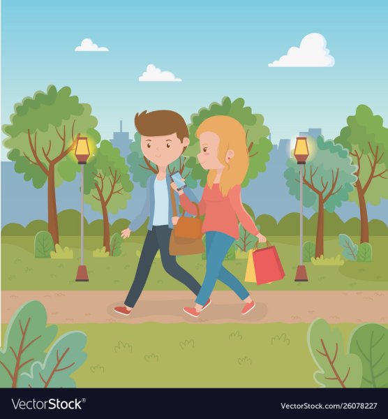 Гулять в парке иллюстрация