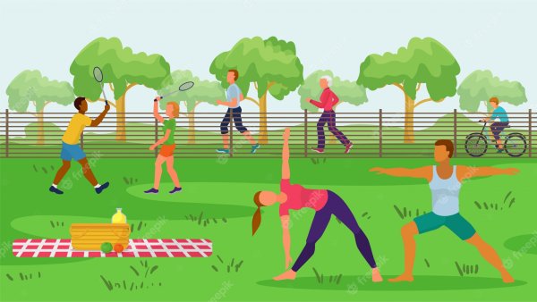 Спортсмены в парке