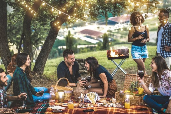 Пикник с друзьями на природе