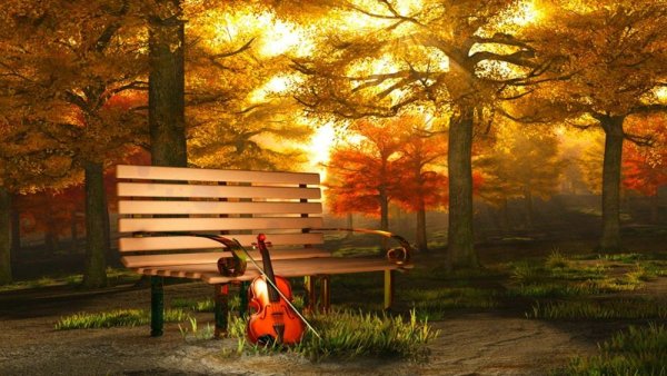 Осень лавочка