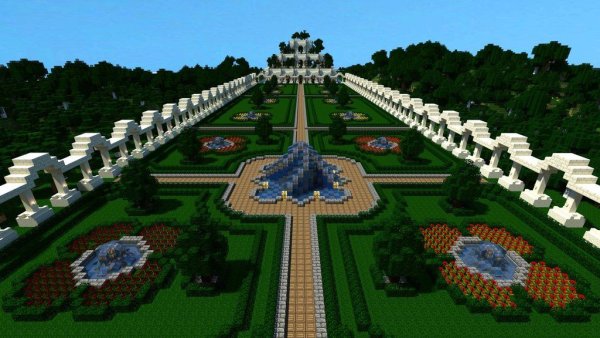 Парк в МАЙНКРАФТЕ постройка
