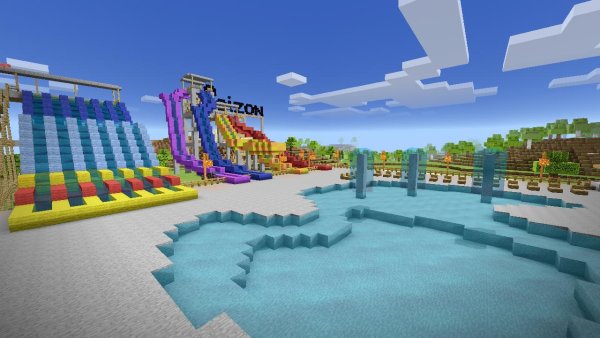 Водные горки в МАЙНКРАФТЕ