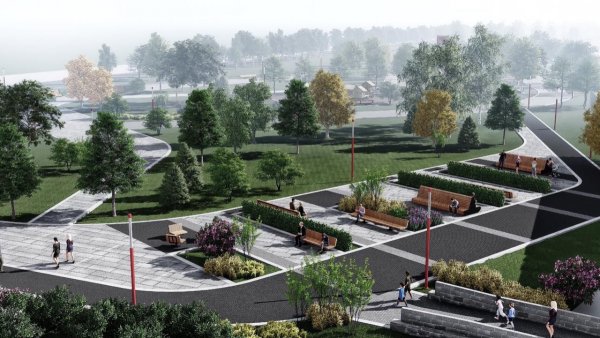 Благоустройство сквер у администрации благоустройство Новокузнецк