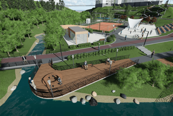 Парк в пойме реки Ельцовка Новосибирск