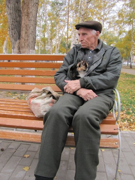 Дед на скамейке