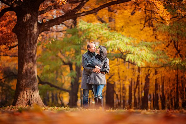 Прогулка в парке осенью