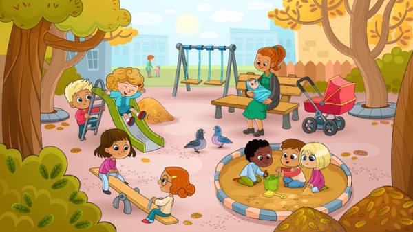 Детская площадка мультяшная