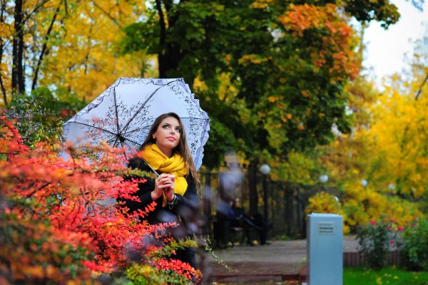 Осенняя фотосессия с зонтом