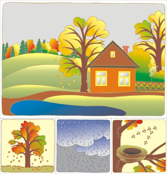 Пейзажи по временам года для дошкольников