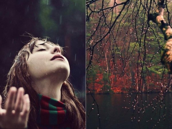 Осень дождь девушка