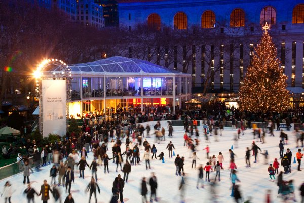 Центральный парк Нью-Йорк каток Рождество