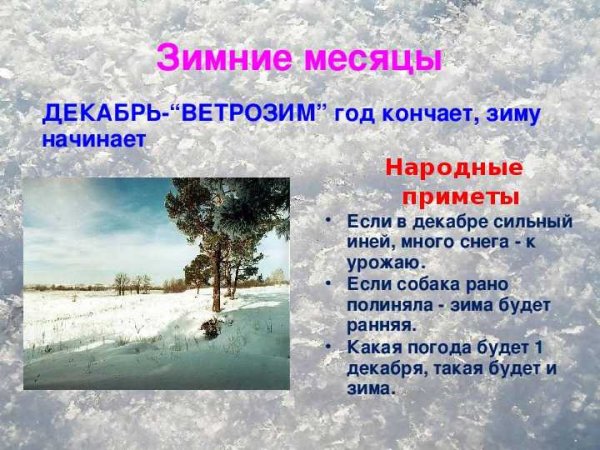 Народные приметы о природе