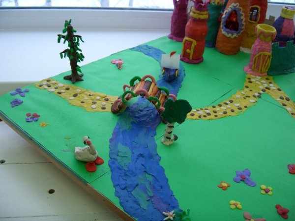 Городской парк из пластилина