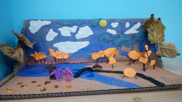 Городской парк из пластилина