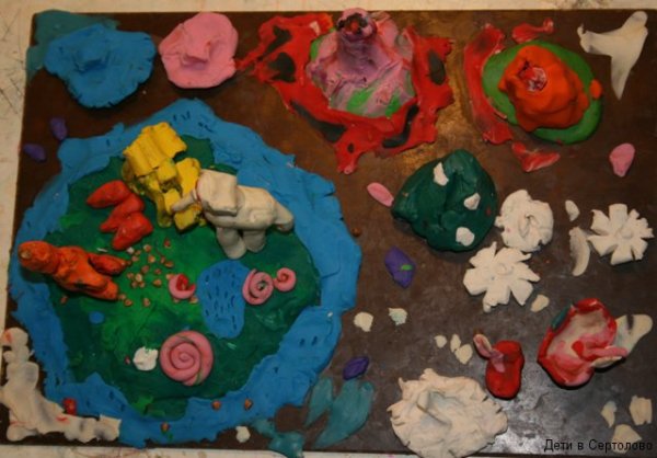 Поверхность земли из пластилина