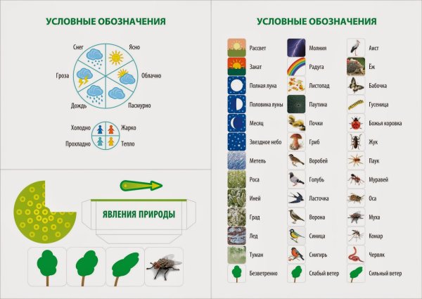 Обозначения для календаря природы в детском саду