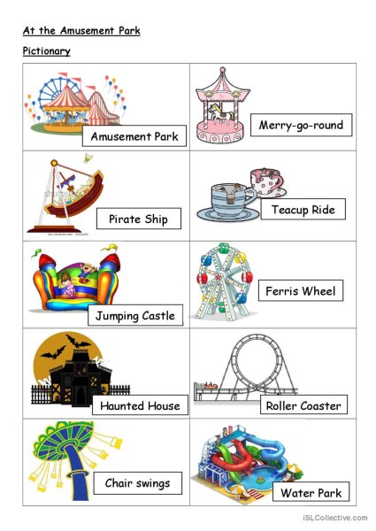Парк развлечений на английском языке