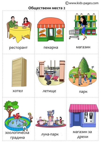 Places in Town карточки