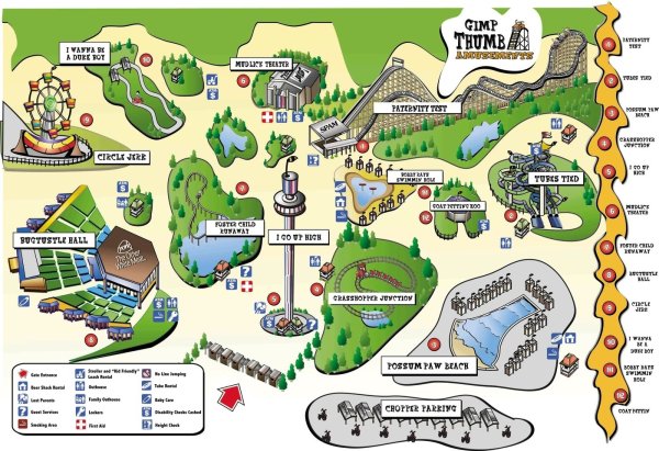 Карта парка аттракционов