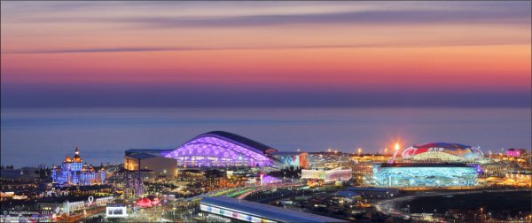 Панорама олимпийского парка Сочи