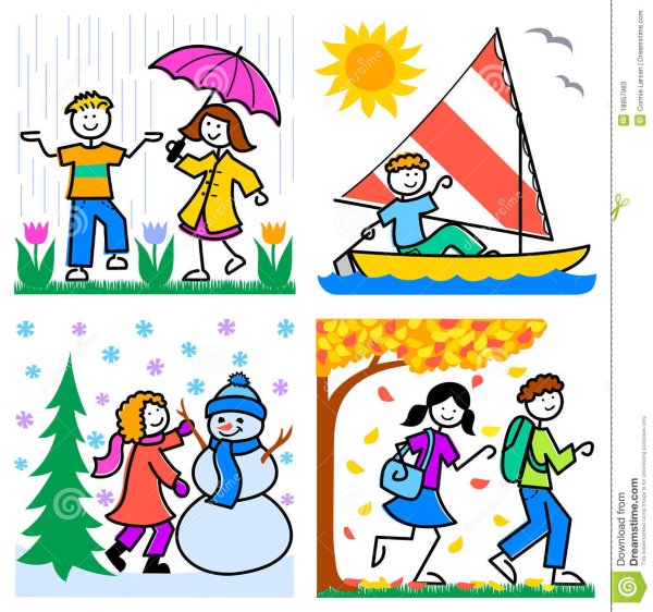 Разные сезоны года картинка детская