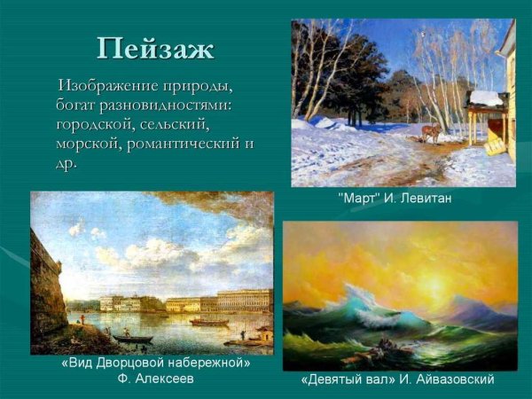Виды пейзажа в живописи