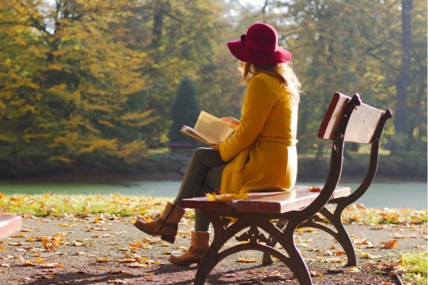 Локация читаем книги на скамейки
