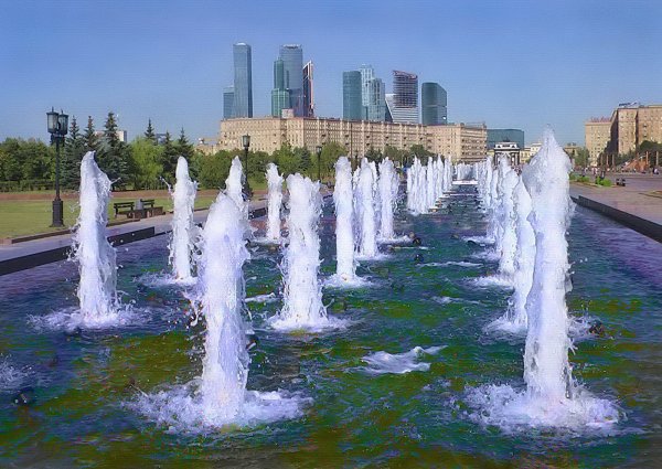 Парк Победы Москва фонтаны