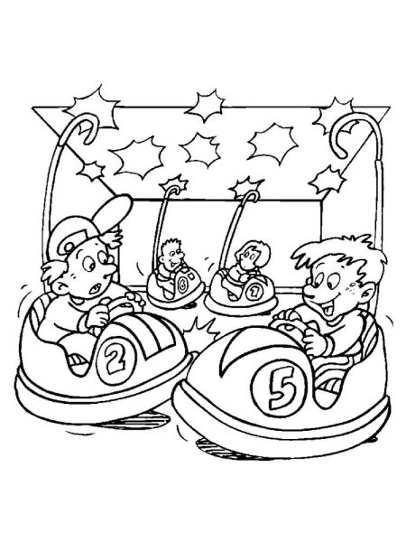 Раскраска парк аттракционов