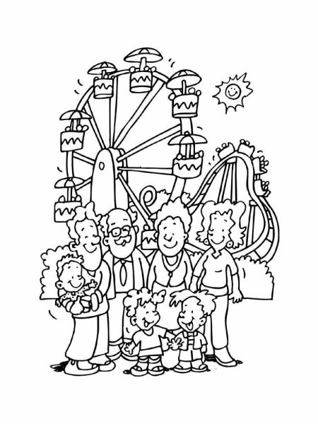 Раскраска парк развлечений для детей