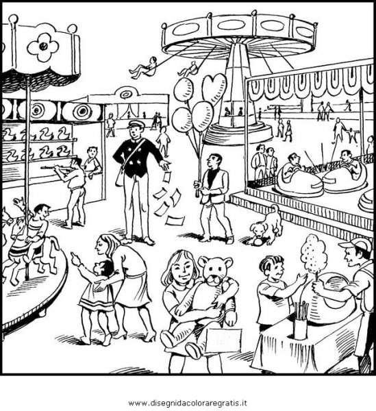 Парк развлечений раскраска