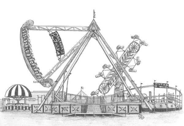 Парк развлечений карандашом