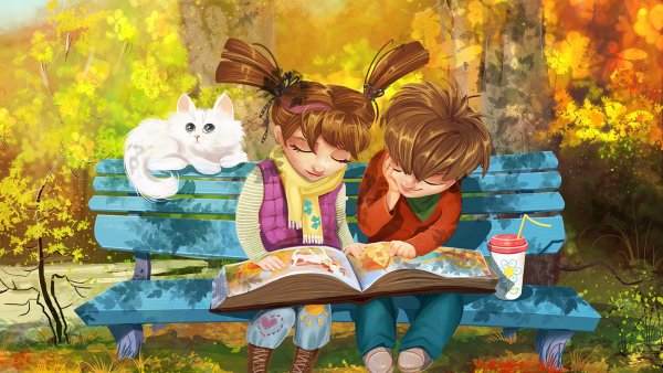 Лето с книжкой на скамейке