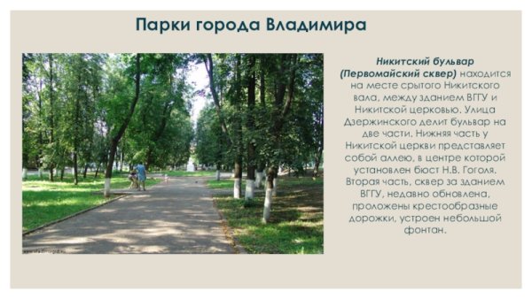Описание городского парка