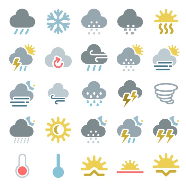 Иконки для погодного приложения