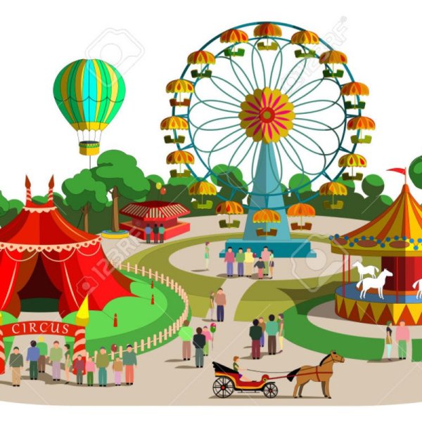 Парк развлечений рисунок