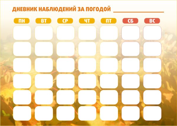 Дневник наблюдений шаблон