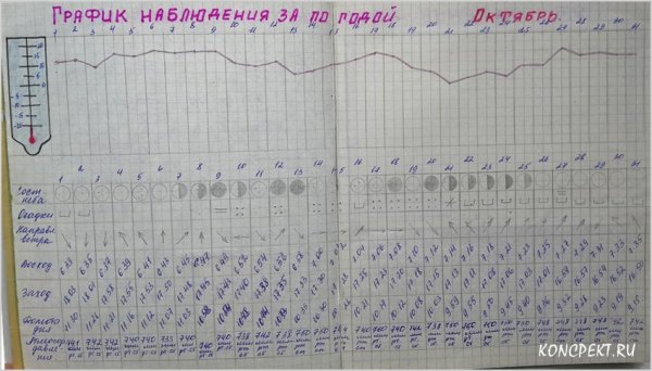 Дневник наблюдения по географии 5 класс