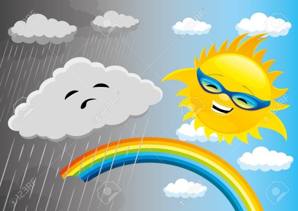 Рисунок Солнечный день, пасмурный день