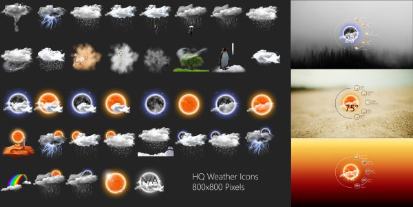 Реалистичные иконки погоды