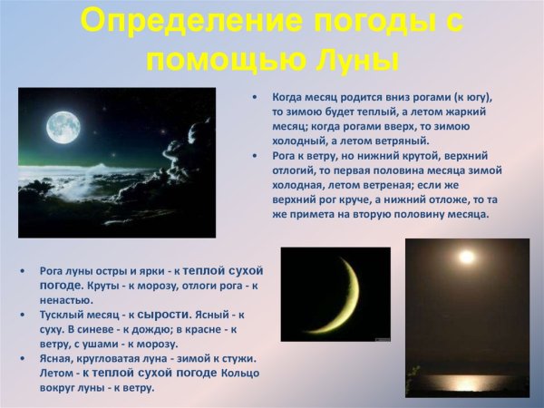 Народные приметы про луну