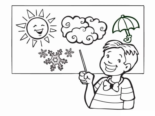 Weather раскраска для детей