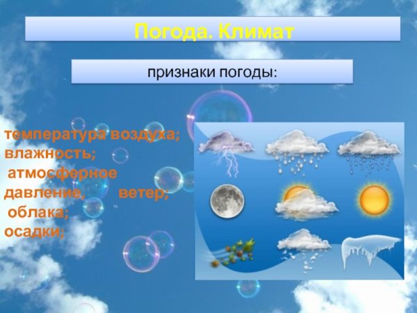 Погода признаки погоды