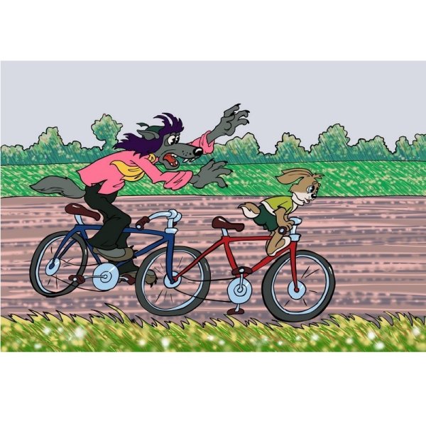 Волк на велосипеде